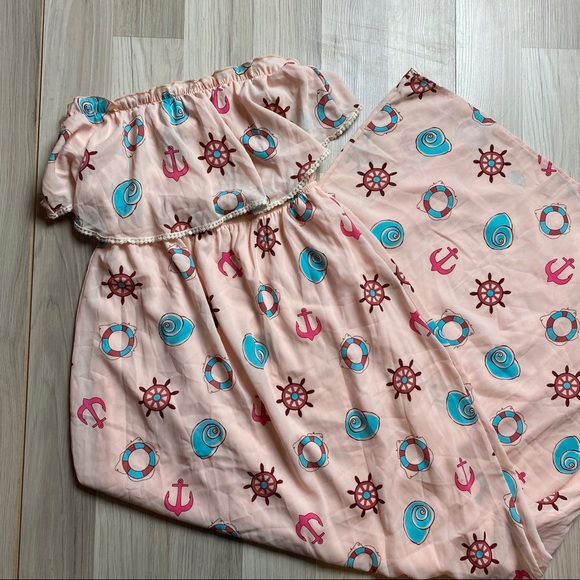 Peach Love California Nautical Beach Maxi Dress - Picture 2 of 4